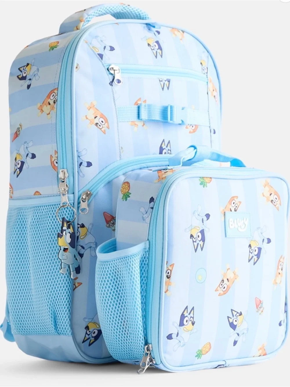 Bluey Unisex Striped Sister Dance Backpack Set with Lunch Bag and Headphones